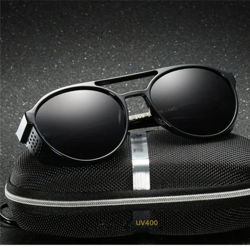 Óculos de sol Modelo SteamPunk Retrô com Lentes Polarizadas e Proteção UV - Imagem 2