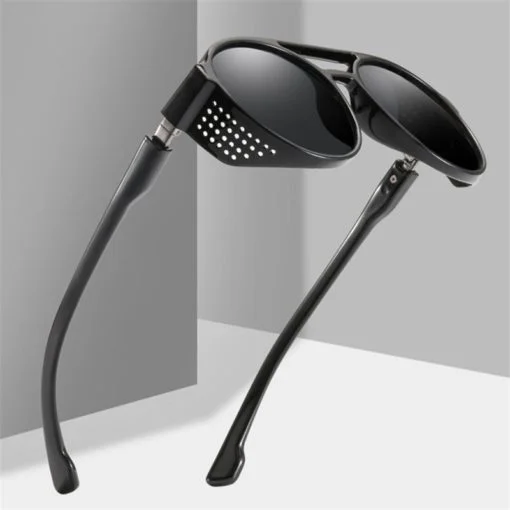 Óculos de sol Modelo SteamPunk Retrô com Lentes Polarizadas e Proteção UV - Imagem 3