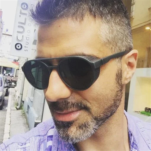 Óculos de sol Modelo SteamPunk Retrô com Lentes Polarizadas e Proteção UV - Imagem 6
