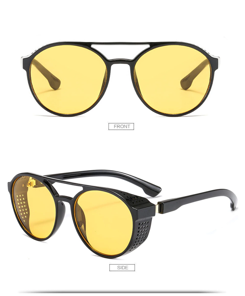 óculos de sol steampunk lente amarela